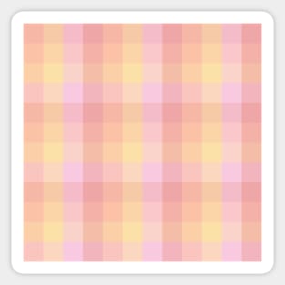 Sunset Gingham Check in Pink, Red, Yellow, and Orange Sticker